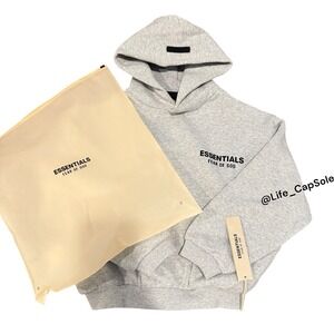 Size 6/7 Fear of God ESSENTIALS Kids Pullover Hoodie Light Heather Gray Baggy